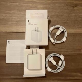 アップル(Apple)のUSB-C電源アダプターとケーブル2本セット　Apple純正(バッテリー/充電器)