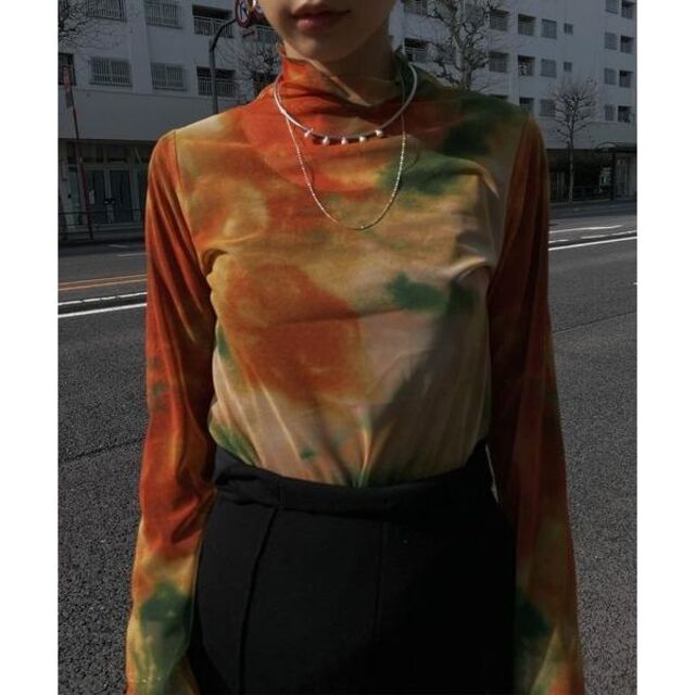 Ameri VINTAGE(アメリヴィンテージ)の新品 AMERI MIRANDA TAIDAI SHEER TURTLE TOP レディースのトップス(カットソー(長袖/七分))の商品写真