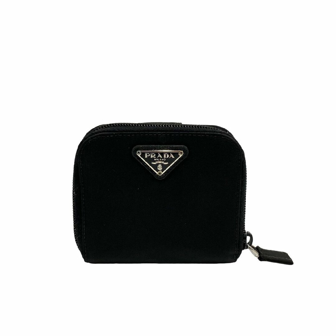 極美品】PRADA プラダ 二つ折り財布 サフィアーノ レザー ブラック