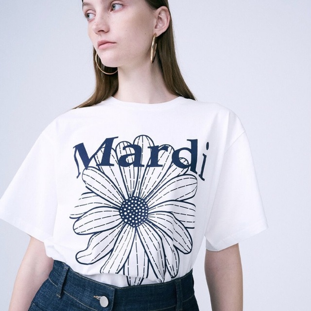 Mardi Mercredi マルディメクルディ Tシャツ IVORY NAVY - Tシャツ