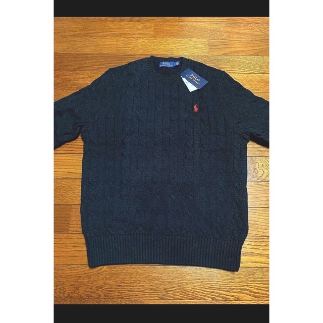 Ralph Lauren(ラルフローレン)の【新品】 ラルフローレン ケーブル ニット セーター ブラック NO1018 メンズのトップス(ニット/セーター)の商品写真