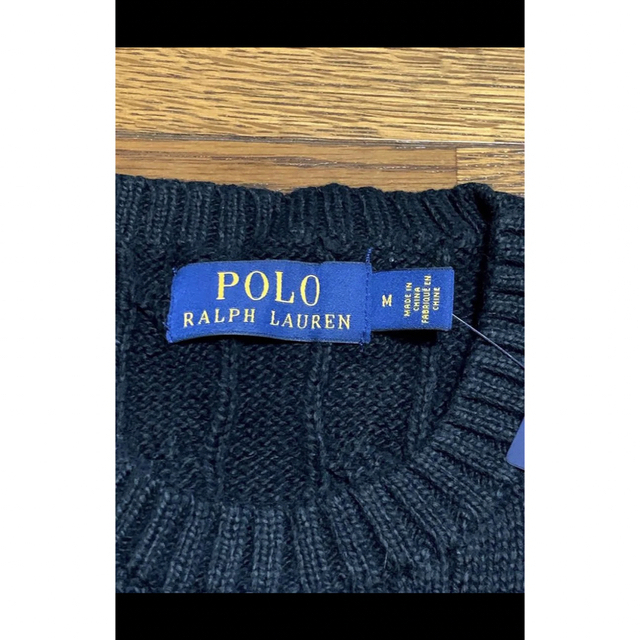 Ralph Lauren(ラルフローレン)の【新品】 ラルフローレン ケーブル ニット セーター ブラック NO1018 メンズのトップス(ニット/セーター)の商品写真