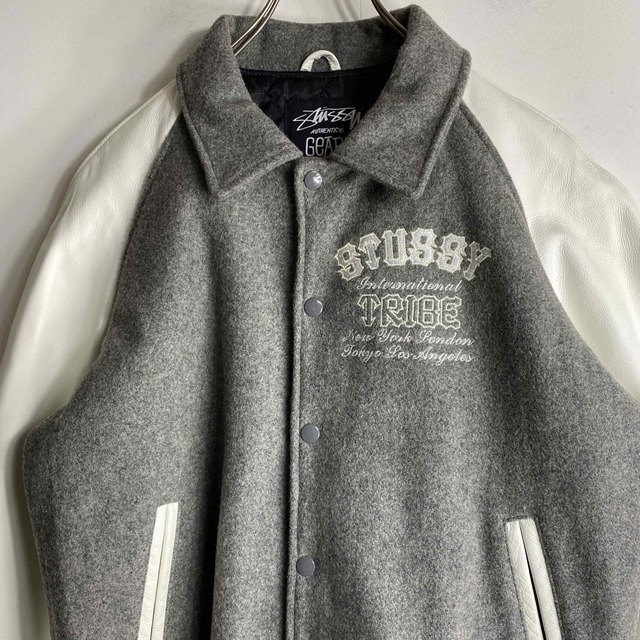 ほぼ未使用 00s old stussy USA製 レザー スタジャン 25周年kzk_古着