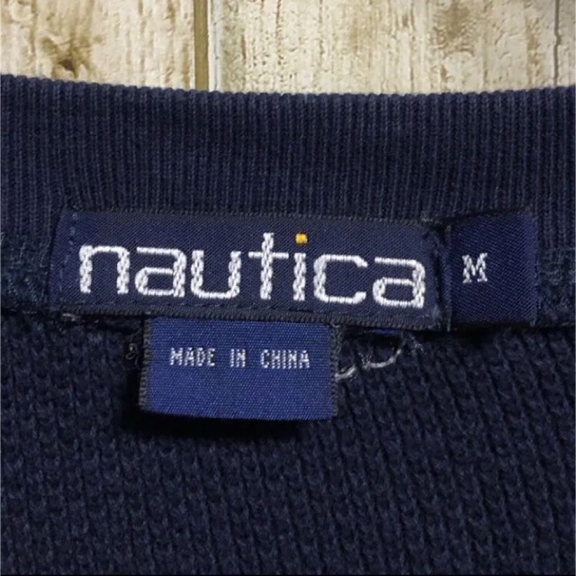 NAUTICA(ノーティカ)のノーティカ デカロゴ ロゴ刺繍 表記M 着用感XL サーマルニット/セーター メンズのトップス(ニット/セーター)の商品写真