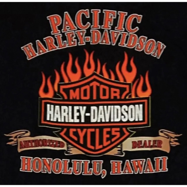 Harley Davidson(ハーレーダビッドソン)のHARLEY-DAVIDSON　Tシャツ　前後デザイン　USA製　90s　00s メンズのトップス(Tシャツ/カットソー(半袖/袖なし))の商品写真