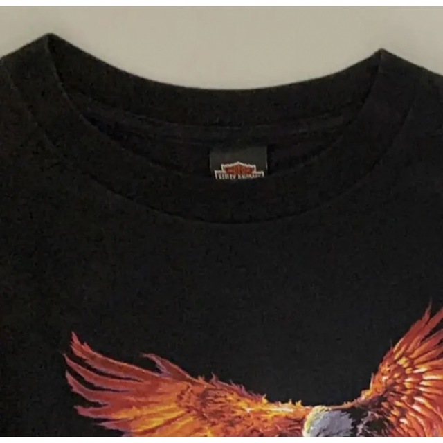 Harley Davidson(ハーレーダビッドソン)のHARLEY-DAVIDSON　Tシャツ　前後デザイン　USA製　90s　00s メンズのトップス(Tシャツ/カットソー(半袖/袖なし))の商品写真