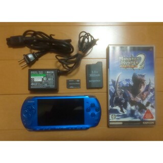 PlayStation Portable - （管127）PSP-3000（ブルー、修理品）すぐ遊べるセット