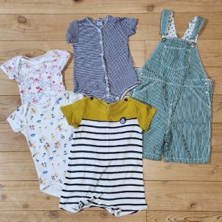 プチバトー(PETIT BATEAU)のプチバトー　5着　セット　ロンパース　サロペット(ロンパース)