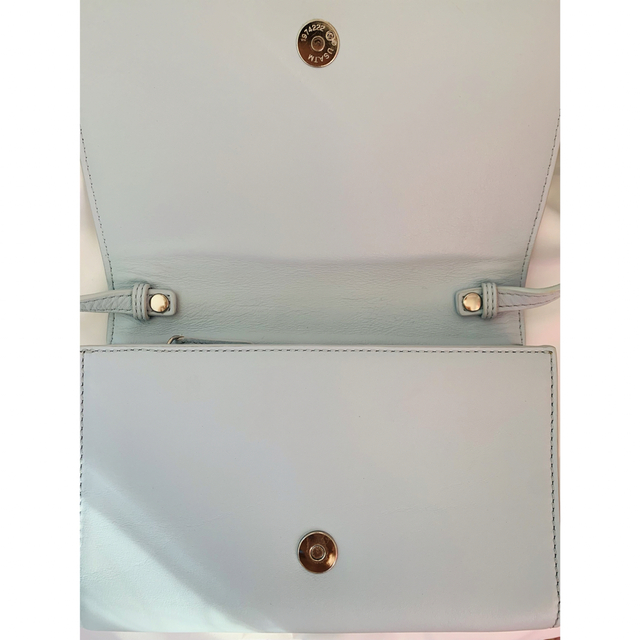 Michael Kors(マイケルコース)の美品　Michael Kors ロゴ　ショルダーバック レザー ライトブルー レディースのバッグ(ショルダーバッグ)の商品写真