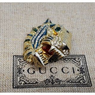 【超レア廃盤美品】GUCCI ビジュ ピアス タイガー ヘッド ラインストーン