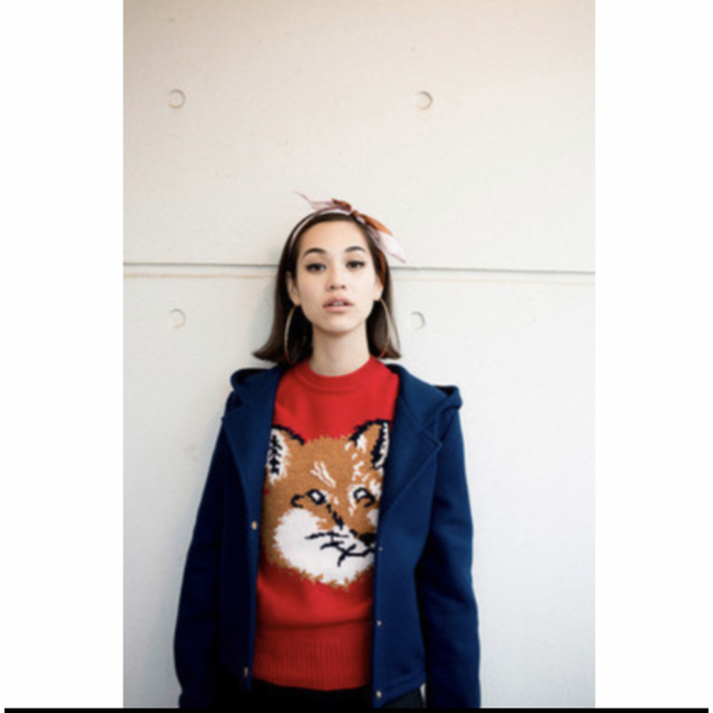 maisonkitsune head foxロゴニット レッド