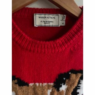 MAISON KITSUNE' - maisonkitsune head foxロゴニット レッドの通販 by ...