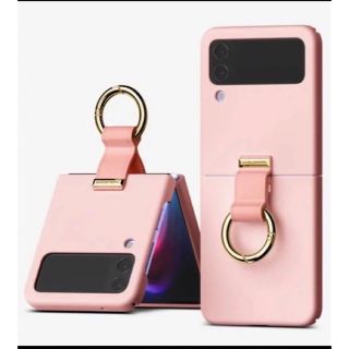 Galaxy Z Flip4 ケース リング付き人気 おしゃれ　薄型(モバイルケース/カバー)