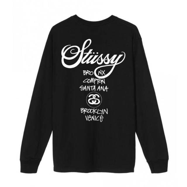 【Lサイズ】新品 stussy ステューシー ロンT ブラック ワールドツアー 1