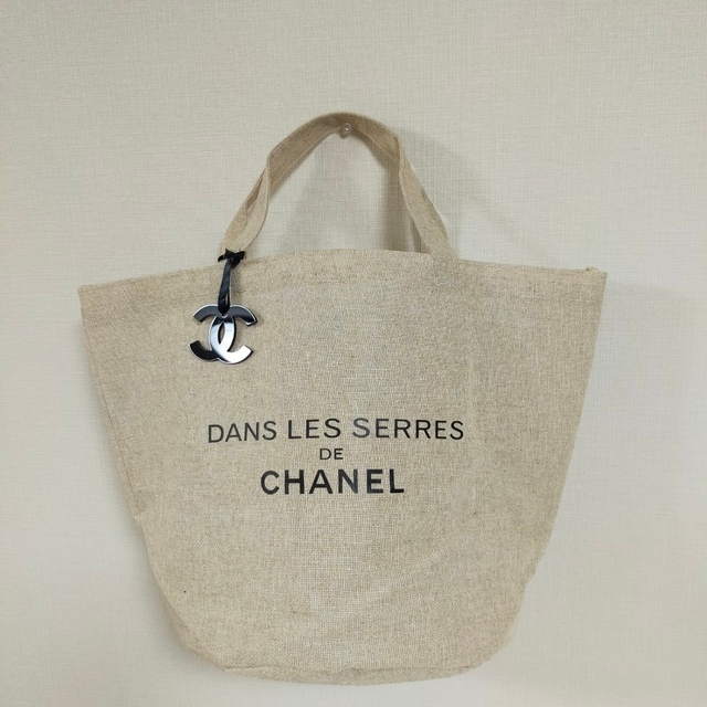 新品未使用 CHANEL ノベルティ トートバッグ リネン ビッグチャーム付き