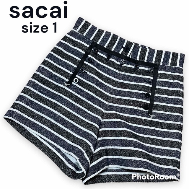 sacai luck サカイラック ボーダーショートパンツ　S ボーダーホットパンツ