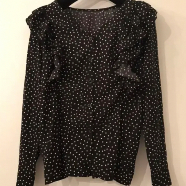 試着のみ　dot pattern blouse