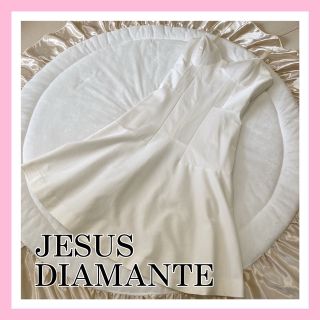 ジーザスディアマンテ(JESUS DIAMANTE)のジーザスディアマンテ　シンプルキャミワンピース　フレア　白(ひざ丈ワンピース)