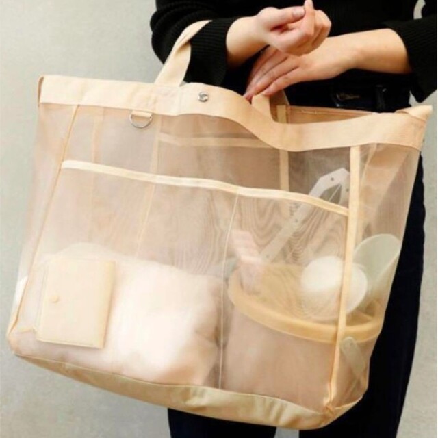 3COINS(スリーコインズ)の【新品未使用】3COINS　スリコ　大人気　大容量メッシュバック レディースのバッグ(エコバッグ)の商品写真