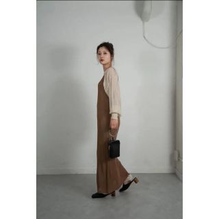 amiur lame rib knit sheer ops(ロングワンピース/マキシワンピース)