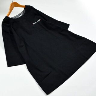 3L 大きいサイズ 7分袖 胸飾りポケット チュニック シャツ レディース /黒(チュニック)