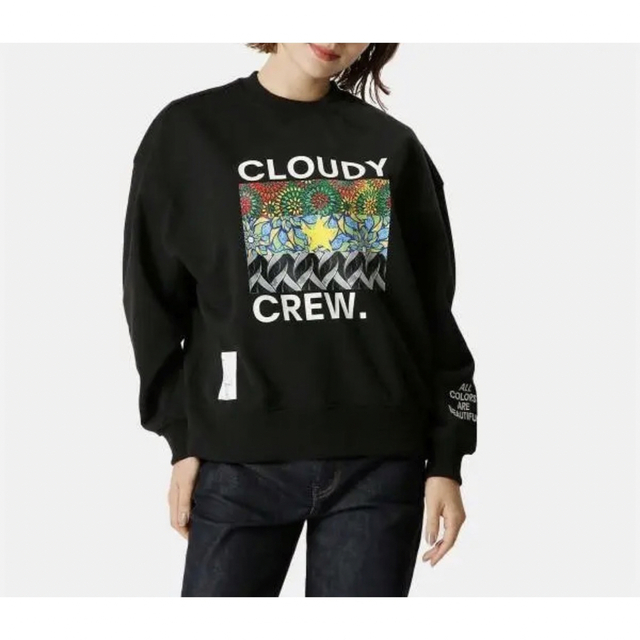 新品未使用 タグ付き CLOUDY CREW スウェット トレーナー ブラックM