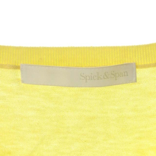 Spick & Span(スピックアンドスパン)のスピック&スパン コットンシルクVネックニット カットソー プルオーバー 黄色 レディースのトップス(カットソー(長袖/七分))の商品写真