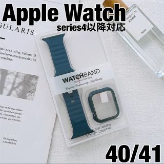 アップルウォッチ(Apple Watch)のApple Watch ケース バンド セット 韓国 シンプル コーデ 高品質(ラバーベルト)