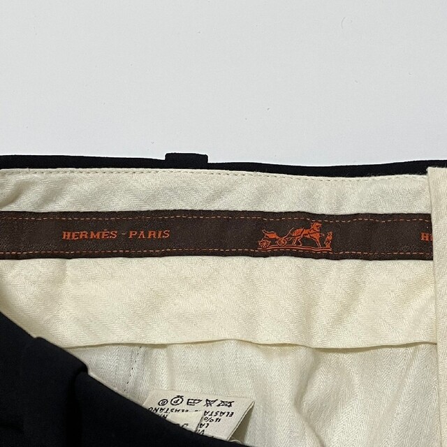 【HERMES】MADE IN FRANCE ウールワイドスラックス A-474