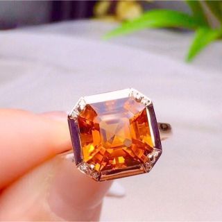 【天然】シトリン  リング k18 6.42ct(リング(指輪))