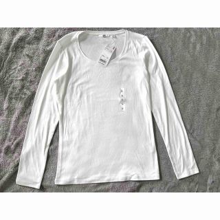 ユニクロ(UNIQLO)のWOMEN　プレミアムコットン クルーネックT　UNIQLO(長袖)(Tシャツ(長袖/七分))