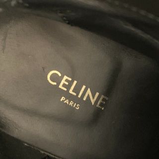 celine - 6158 セリーヌ レザー トリオンフ ショートブーツ ブラックの