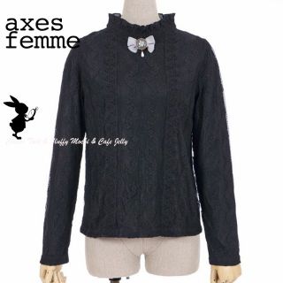 アクシーズファム(axes femme)のaxes femme POETIQUE リボンブローチ付レーシーブラウス(シャツ/ブラウス(長袖/七分))