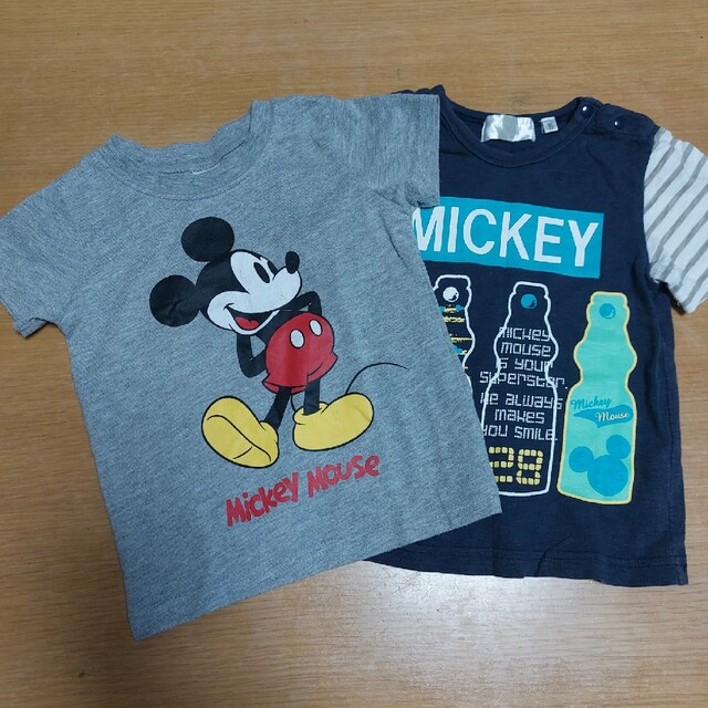 95cmミッキーTシャツ２点セット キッズ/ベビー/マタニティのキッズ服男の子用(90cm~)(Tシャツ/カットソー)の商品写真