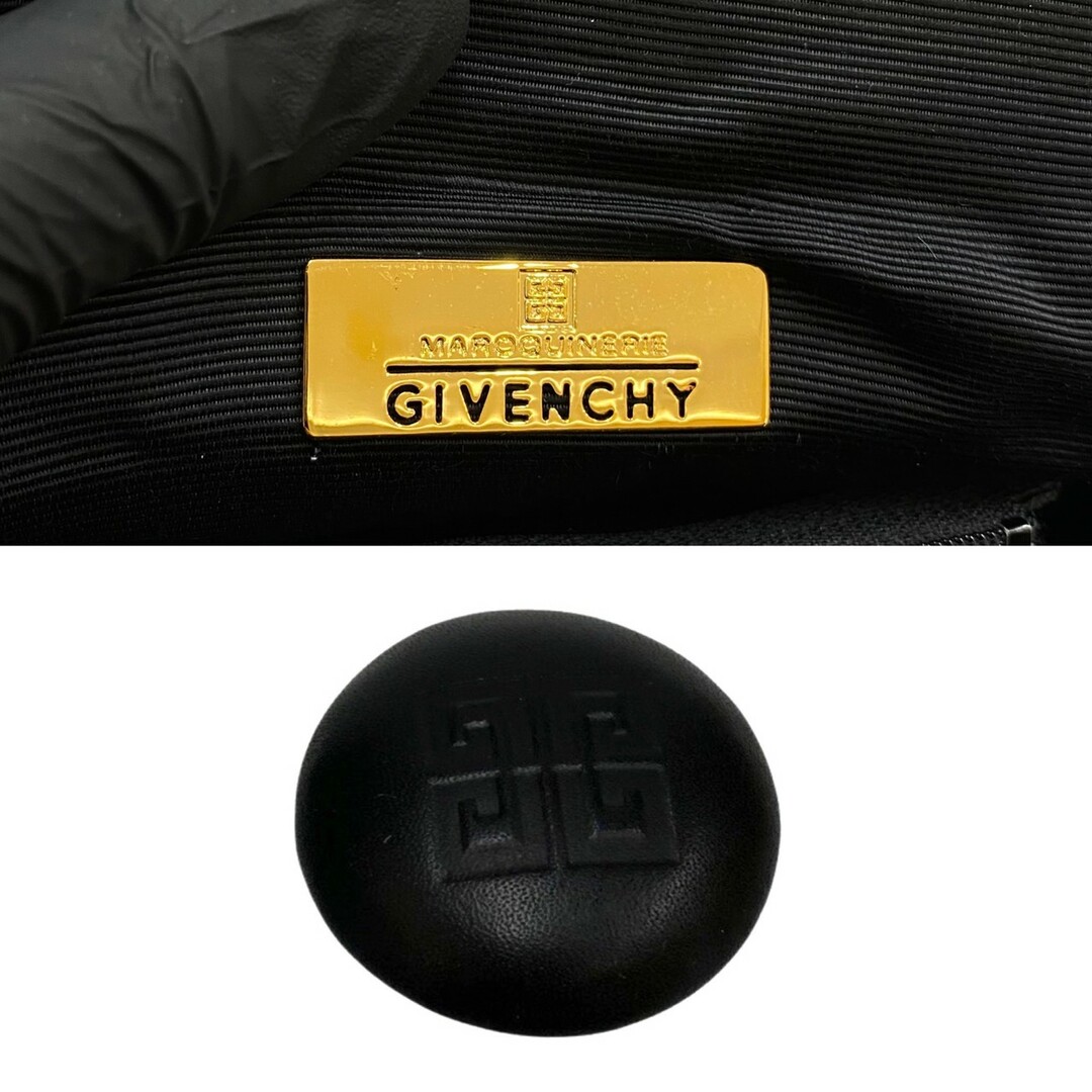 極 美品 希少品 GIVENCHY ジバンシィ 付け替えロゴ 金具 カーフレザー 本革 ミニ ハンドバッグ バニティバッグ ブラック 17279 2