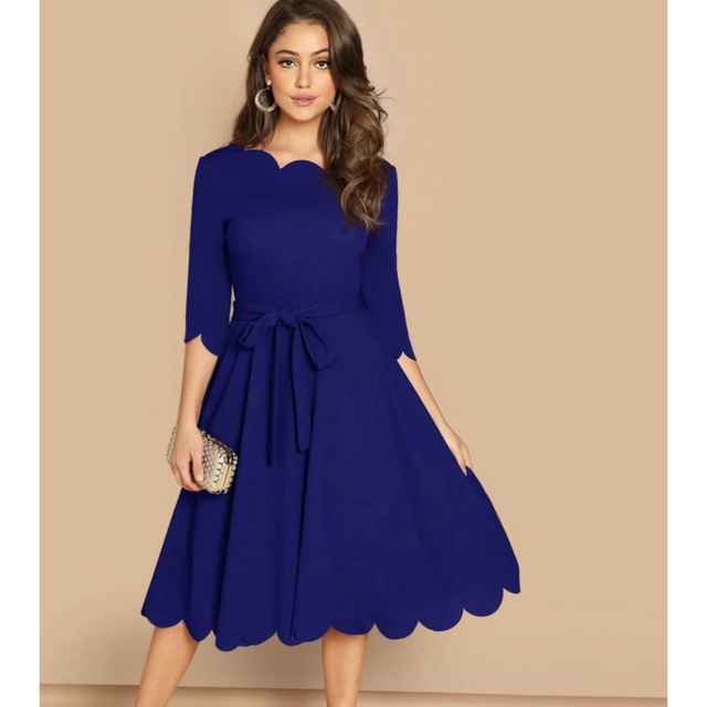 青いドレス レディースのフォーマル/ドレス(ロングドレス)の商品写真