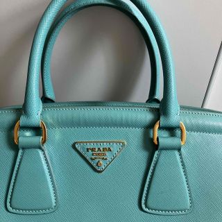 PRADA インサイドバッグ　ブラック/ ターコイズブルー　美品