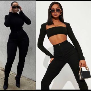 エイソス(asos)の定番！大人気！FASHION NOVA♡Black パンツ(デニム/ジーンズ)