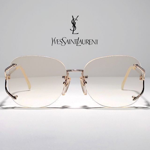 ◆ YSL ◆ 12KGF 金張ヴィンテージツーポイントメガネフレーム