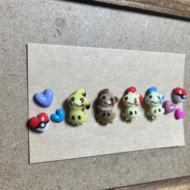 3dネイルパーツ【らくがき風 ポケモン ミミッキュ いろいろ ハート 痛ネイル】