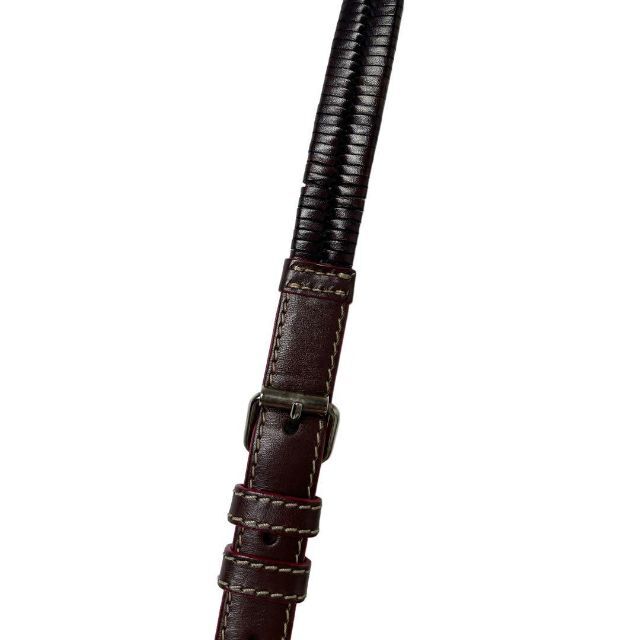 美品】ロエベ レザー×キャンバス 黒 アナグラム 総柄 ショルダーバッグ