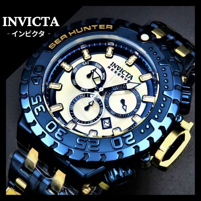 INVICTA - 圧倒的ド迫力☆クールなブルー INVICTA Sea Hunter 37330の+