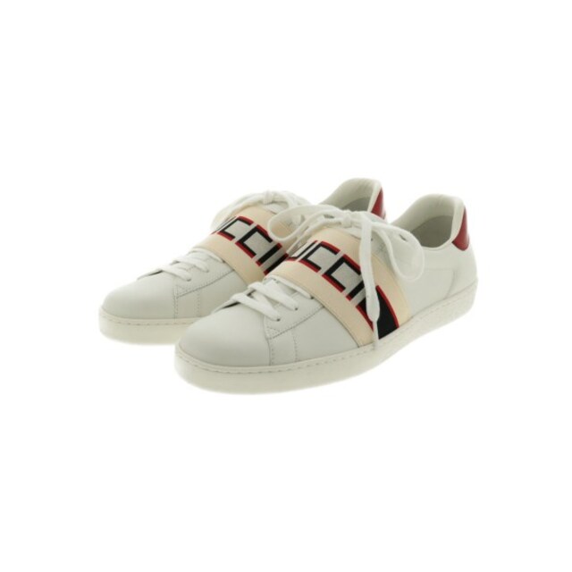 Gucci(グッチ)のGUCCI グッチ スニーカー 8 1/2(27cm位) 白x赤x黒 【古着】【中古】 メンズの靴/シューズ(スニーカー)の商品写真