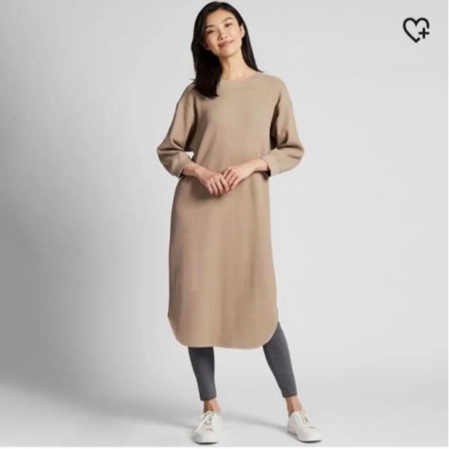 UNIQLO(ユニクロ)のユニクロ ワッフルクルーネックワンピース レディースのワンピース(ロングワンピース/マキシワンピース)の商品写真