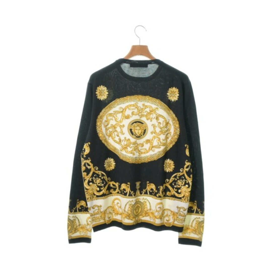 VERSACE(ヴェルサーチ)のVERSACE ニット・セーター 52(XL位) 黒x黄x白(総柄) 【古着】【中古】 メンズのトップス(ニット/セーター)の商品写真