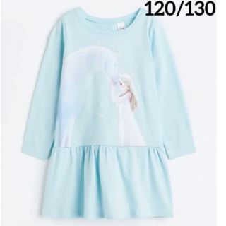 エイチアンドエム(H&M)の☆新品☆H&M ワンピース　アナ雪ワンピース♡ライトブルー♡♡120(ワンピース)