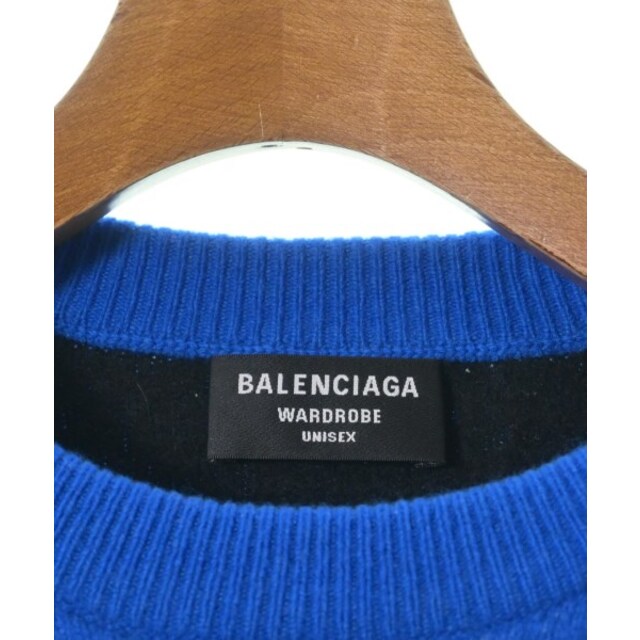 BALENCIAGA バレンシアガ ニット・セーター XL 青x黒(総柄