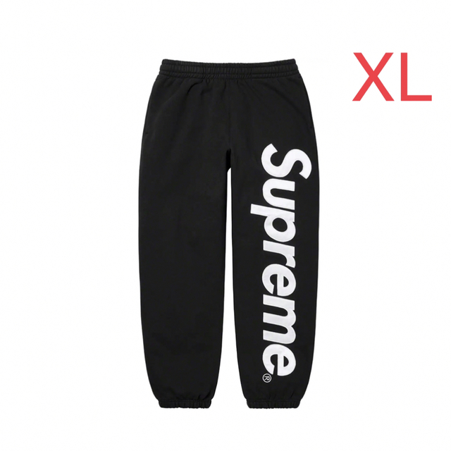 BLACKサイズSupreme Satin Applique Sweatpant  XL