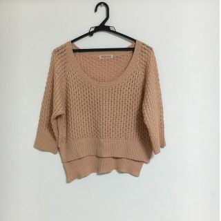 ディップドロップス(Dip Drops)の【M】美品！Dip Drops★ディップドロップス★七分丈★春色★ニット★ピンク(カットソー(長袖/七分))