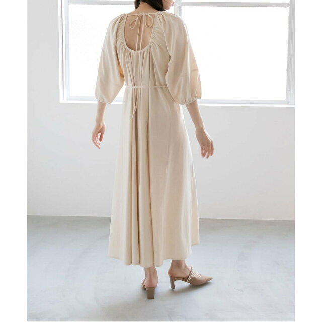 RANDA(ランダ)の【BEIGE】【0】デニム風フレアワンピース レディースのワンピース(ロングワンピース/マキシワンピース)の商品写真